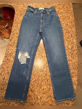 Abercrombie & Fitch curve love ankle straight ultra high rise jeans